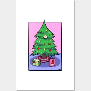 Christmas Cat Posters and Art